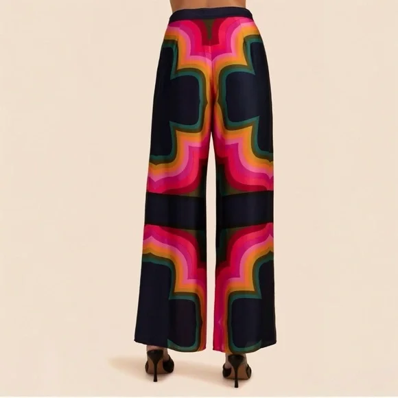 TRINA TURK Hansa Abstract Printed Wide Leg Women’s Dressy Pants Size 2 NEW - Picture 3 of 10